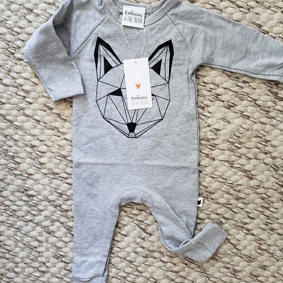 Grey Geometric Fox Romper by Tobias & The Besr - Picture 1 of 1